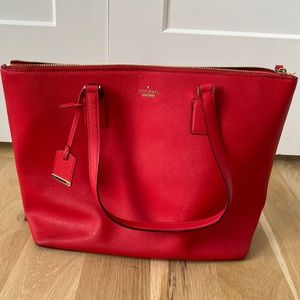 Cherry red Kate Spade tote bag